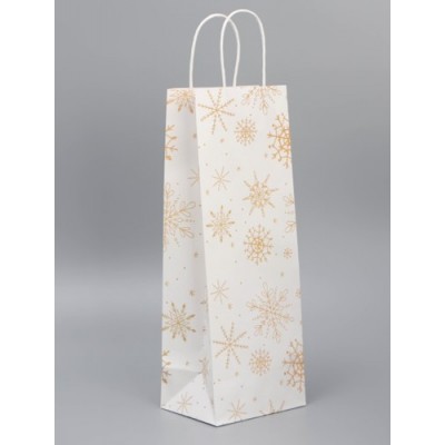 Пакет под бутылку "Золотая вьюга", 13*36*10 см